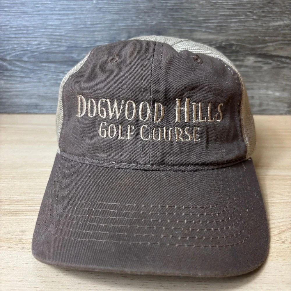 Dogwood Hills Golf Course Hat Cap Strap Back‎ Brown Adjustable